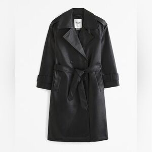 Abercrombie Vegan Leather Trench Coat